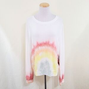 Wildfox rainbow tie dye baggy beach jumper large